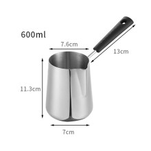 2X 600Ml Milk Butter Warmer Pot, Turkish Coffee Pot, Stainless Steel Stovetop Melting Pot with Spout for Tea,Heating