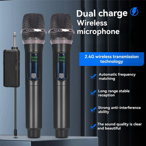 Wireless Microphone Handheld Professional Microphone Suitable for Singing, Party, Performance, Meeting Room, Home 1