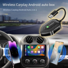 2 in 1 Wireless Adapter Wireless Carplay Android Adapter Android Auto Car Adapter Convert Wired to Carplay Wireless Box