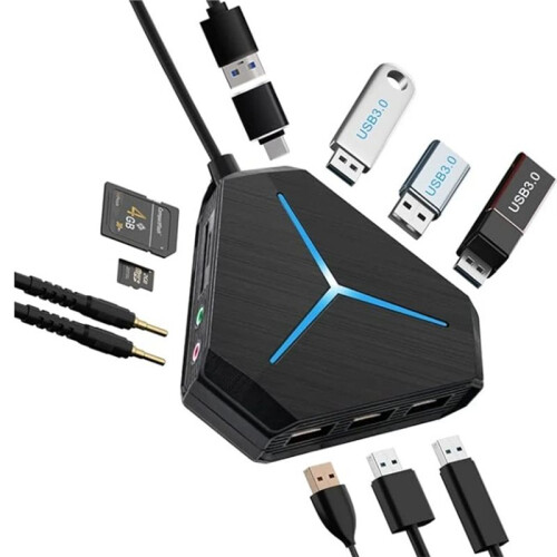 USB-Hub USB 3.0-Hub USB-Splitter Multi-USB 2.0/3.0-Kaartlezer Desktop Dockingstation Splitter 2