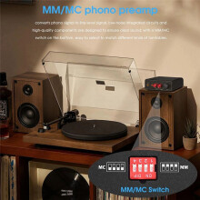 MM/MC Phono Stage RIAA Preamp för LP Vinyl Skivspelare / Skivspelare med 3,5 mm Hörlursutgång