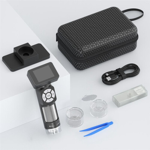 Novo Microscópio Eletrônico Digital Ampliação 500X 2 Polegadas 1080P Microscópio Biológico de Alta Definição Lupa 2