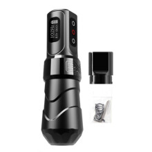 Black Wireless Tattoo Pen Machine Brushless Motor with Two LED Display Batteries Permanent Makeup