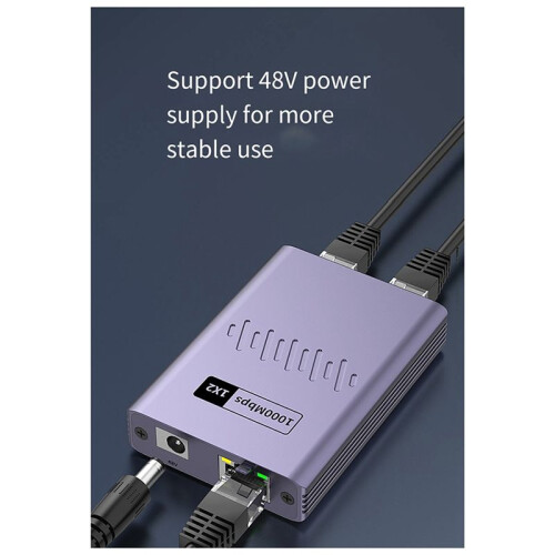 POE Network Cable Splitter 1 to 2 Gigabit Network Splitter Simultaneous Network Three-Way Transfer Network 2