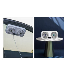 2X USB Car Cooling Tool Car Exhaust Fan Vehicle Air Circulation Smoke Exhaust Fan Car Ventilation Fan for Car Home