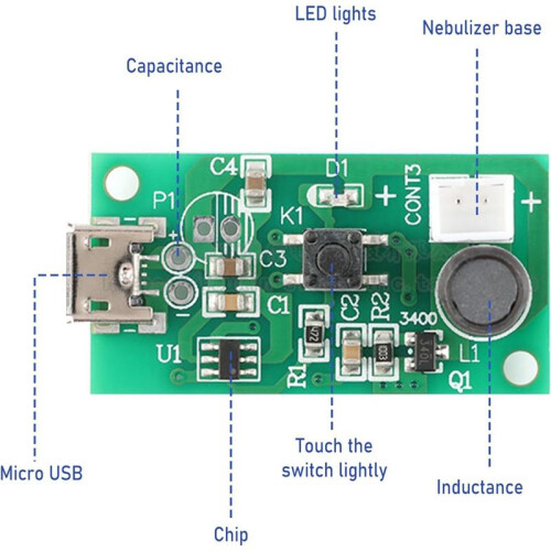 Atomization Disc  5V USB Humidifieration Atomization Disc Mirco Interface Mist Maker with Timing  for DIY Home 1