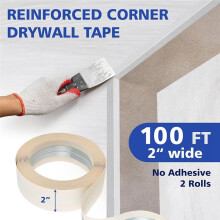 Drywall Corner Tape, 100 Feet By 2 Inch Reinforced Corner Drywall Tape with Metal for Corner Wall Crack Repair Tape