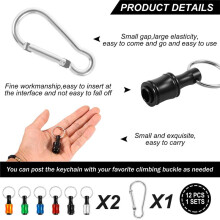 12 Peças 1/4 Polegada Hex Shank Screwdriver Bit Holder Chaveiro, Barra de Extensão de Broca de Troca Rápida, Chaveiro de Liga de Alumínio