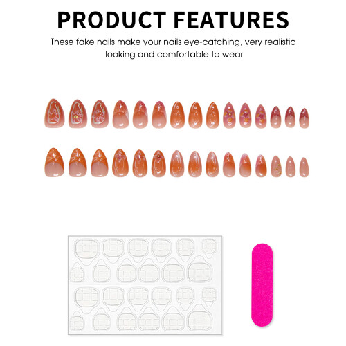 Flower French False Nails - Reusable Stage Wear 2
