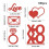 Red Glitter Table Confetti - 100pcs for Party Decor 6