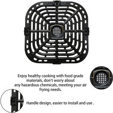 2X Air Fryer Grillplatta för Instant   6QT Air Fryers, Uppgraderade Fyrkantiga Ersättningsdelar för Grillpanna