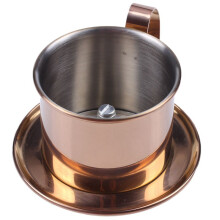 4X Stainless Steel Vietnamese Coffee Filter Single Cup Vietnam Hand Punch Pot Drip Filter Coffee Pot Rose Gold