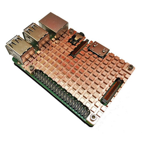 Para Raspberry Pi 3B Pure Copper Heatsink Protective Case Passive Cooling Protective Shell Metal Enclosure para RPi 3B 2