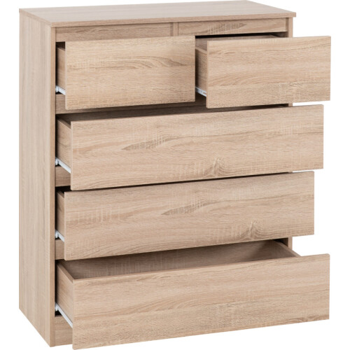 Seconique Malvern 3+2 Drawer Chest Sonoma Oak Effect 1