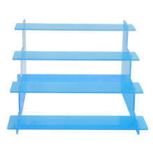 Colorful 4-Tier Plastic Display Shelf for Salon & Dessert Shops