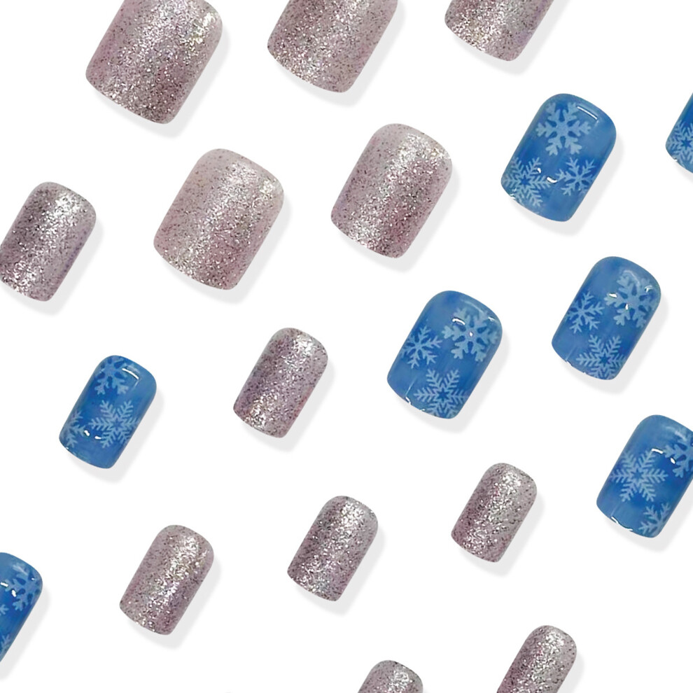 Dachuang Beauty Blue Bright Glossy Press On Nails