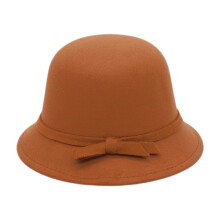 (Khaki [Bowl Basin Hat], One Size) Women\'s Vintage Felt Bucket Hat - Solid Color