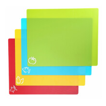 4PC Plastic Chopping Boards, Anti-Slip Kitchen Mats
