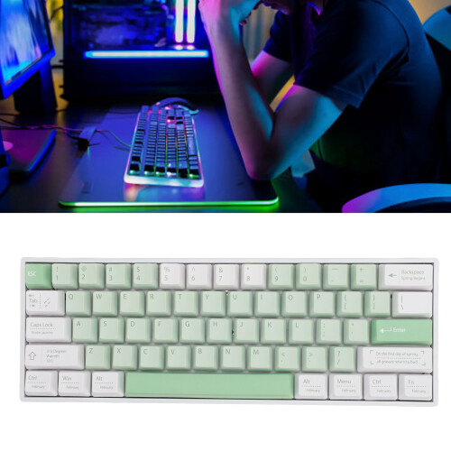61 Keys Mechanical Keyboard RGB Backlit 2.4G Bluetooth Wired White 2