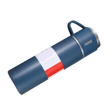 500ml Stainless Steel Vacuum Flask Set, 12-Hour Insulation, Blue