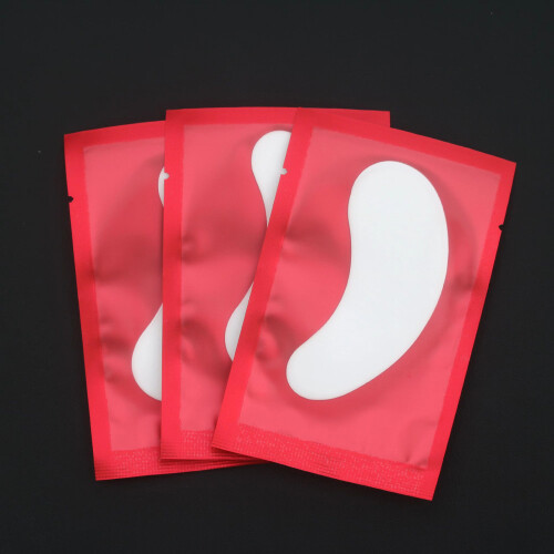 (Red, Pearlescent Film) Hydrogel Eye Patch for Lashes - Soft & Ergonomic