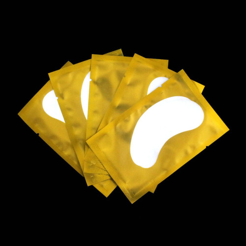 (Gold Paste, Pearlescent Film) Hydrogel Eye Patch for Lashes - Soft & Ergonomic