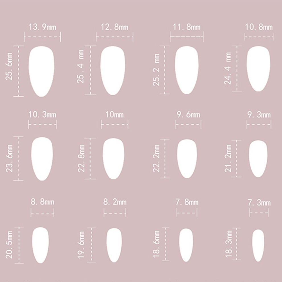 Reach-Tools Pink Tip Almond False Nails - Reusable