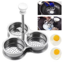 Stainless Steel Egg Cooker for Boiling, Steaming, Poaching