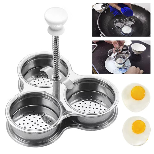 Stainless Steel Egg Cooker for Boiling, Steaming, Poaching