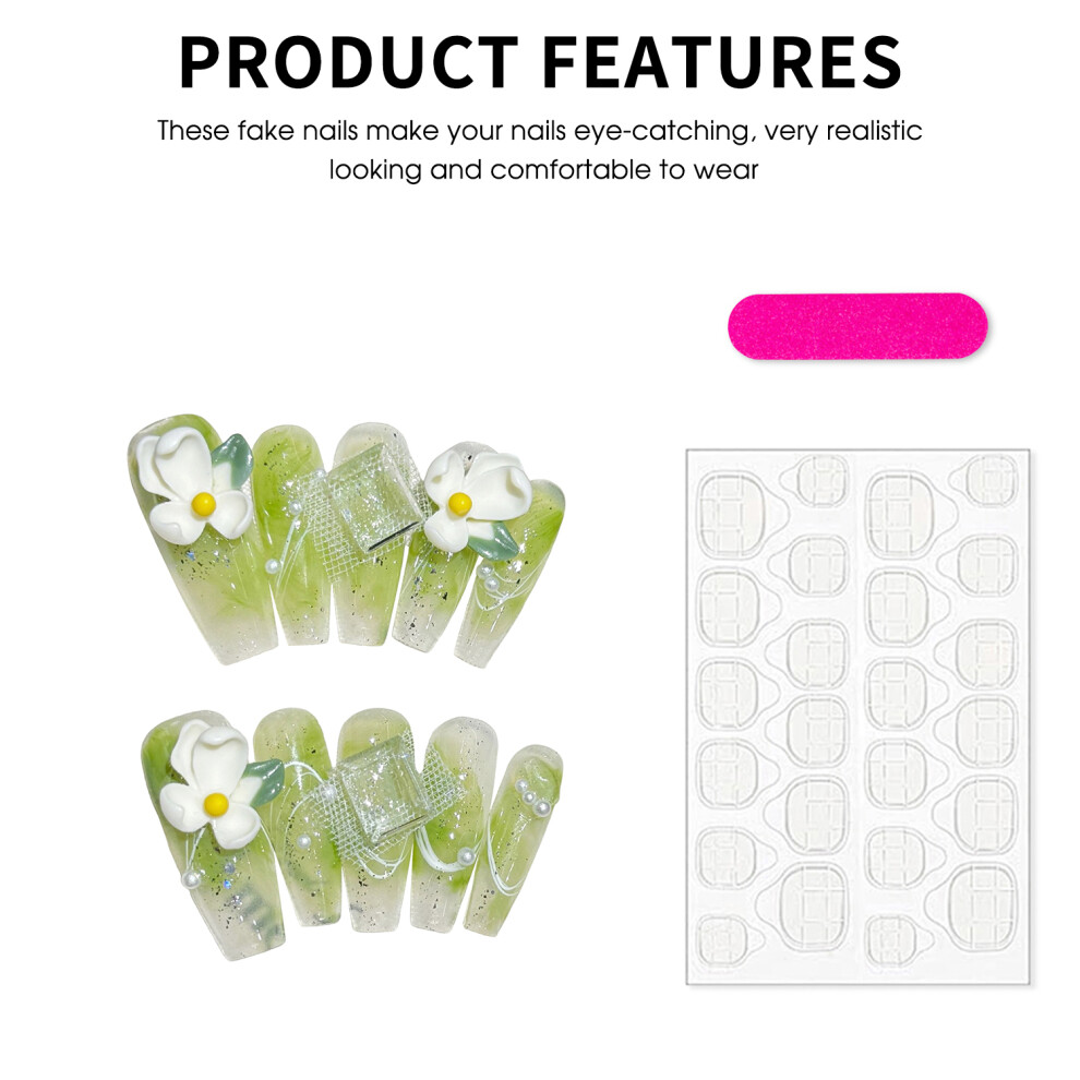 Dachuang Beauty (S) Floral Coffin Press-On Nails - 50 Char