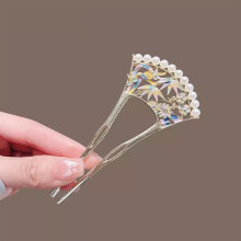 Elegant Pearl Hairpin - Floral U-Shape Gift