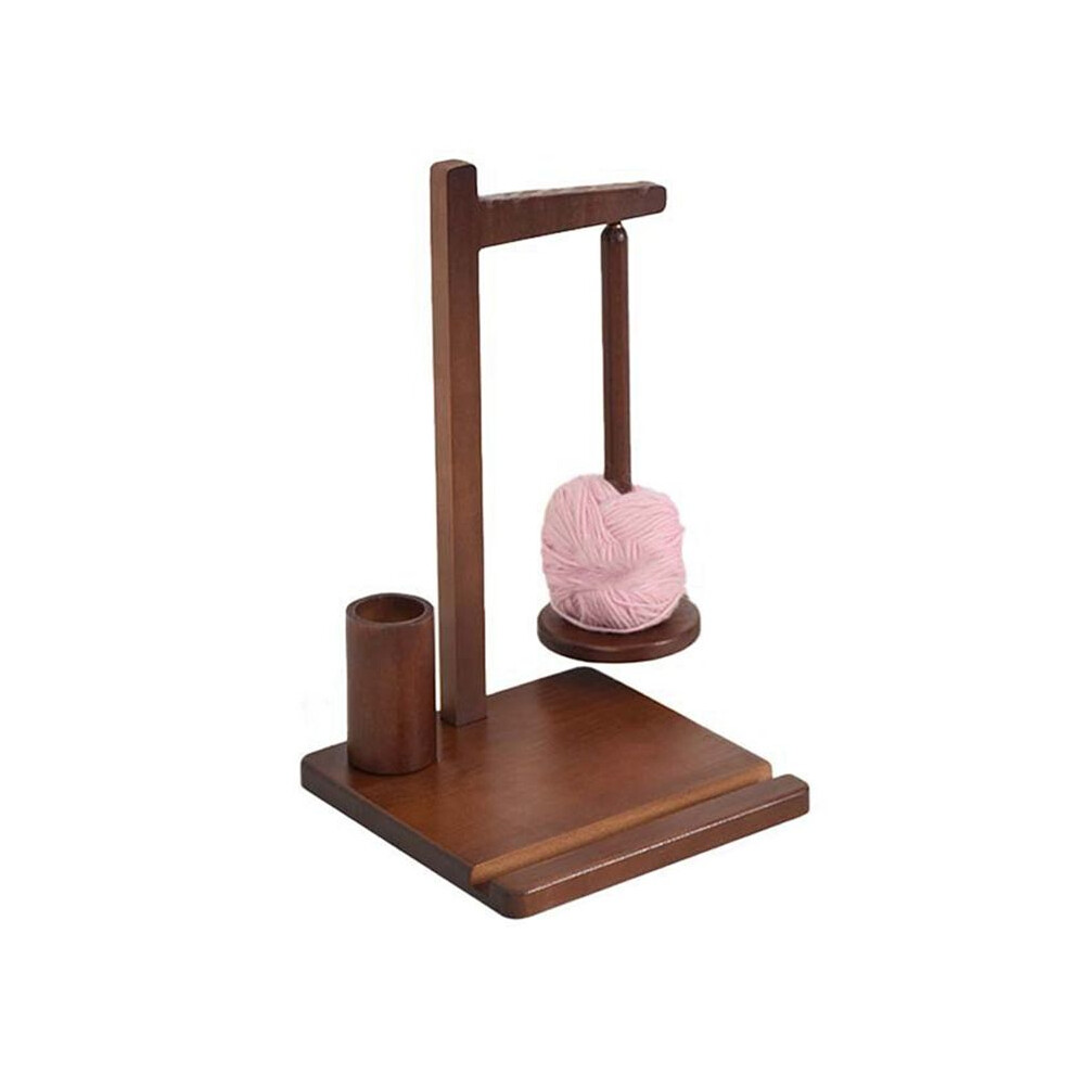 Wooden Yarn Holder For Crocheting,Magnetic Yarn Holder Spinner With Phone Slot For Knitting And Crocheting Lovers 6132206217419