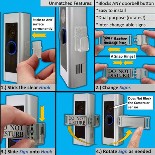 Custom Doorbell Sign for Any Button Type - 50 Chars 1