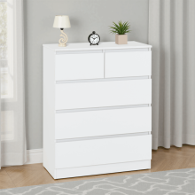 Malvern 3+2 Drawer Chest White