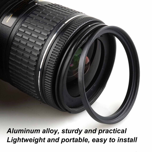 Aluminum Alloy Filter Adapter Ring 52‑55mm Step Up Converter Red 2