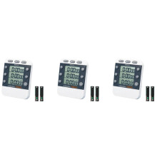 3X Digital Dual Kitchen Timer, 3 Channels Count /Down Timer, Triple Cooking Timer, Large Display, Loud Volume Alarm