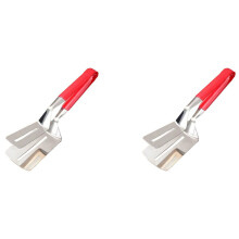 2X Pince Double Face Anti-Brûlure, Clip de Pelle Multifonctionnel en Acier Inoxydable, Utilisé pour Le Steak, Le Pain, Le Burger, Etc.