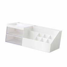 Organizzatore di trucco da tavolo bianco avorio grande capacità