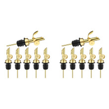 12Pcs Weighted Stainless Steel Liquor Bottle Pourers Auto Flip Olive Oil Dispenser Spout Balsamic Alcohol Pourer (Gold)