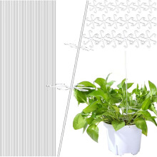 18 Stück 16-Zoll-Pflanzenstäbe Aus Acryl mit Stielhaken-Unterstützung, Pflanzenstütze, Gartenstäbe, Transparente Pflanzenstäbe für Pflanzen
