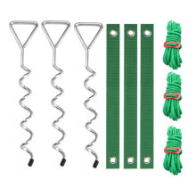 Kit Picchetti per Alberi, Picchetti A Spirale per Carichi Pesanti e Supporti per Alberi Pendenti e Alberi Giovani Che Raddrizzano Argento