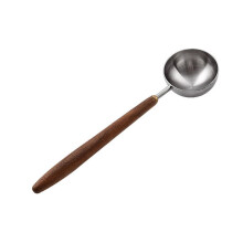 Coffee Spoon Vintage Walnut Wood Handle Stainless Coffee Scoop Tea Scoop & Seasoning Spoons for Restaurant Coffee Shop