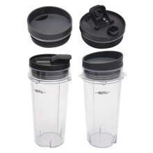 Tazza da 2 Pezzi da 16 OZ con Quattro Coperchi, Accessori per Parti di Ricambio per Frullatore per Frullatore  BL660 BL770 BL740/QB3000/BL810