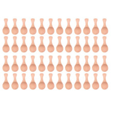 48Pcs Piccola Legno Salt Cucchiaio di Legno Condimenti Cucchiaio Mano Cucchiaino, Aromi e Spezie Zucchero Caffe' Te' Jam Senape Gelato di Latte
