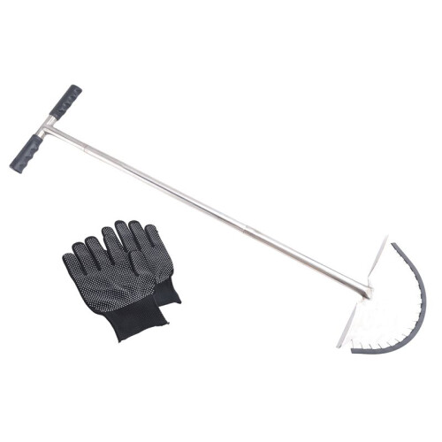 Garden Trimming Scraper Half Moon Shape  Handle  Serrated Manual  Trimmer with Handle Lawn Edger