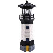 Farol Giratório Solar LED para Jardim Externo, Luz Decorativa para Paisagem de Jardim, Luz de Feixe Giratório, A