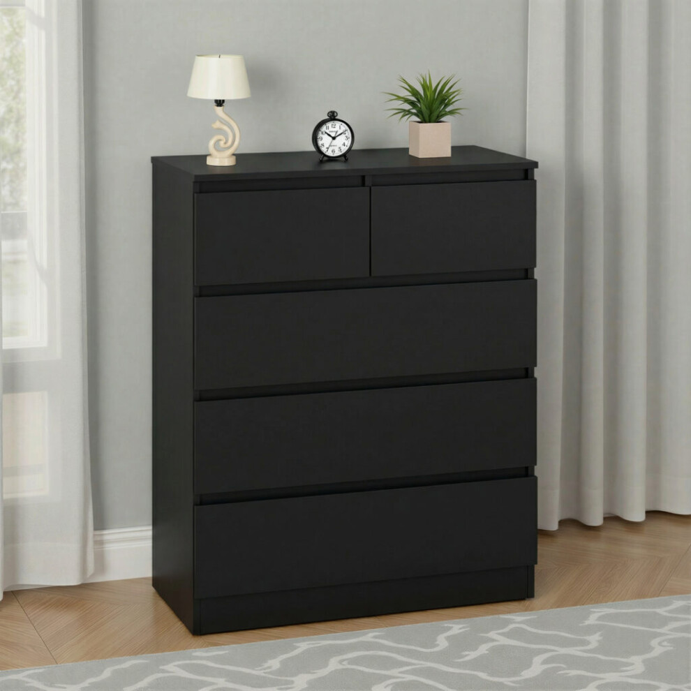 Seconique Malvern 3+2 Drawer Chest Black