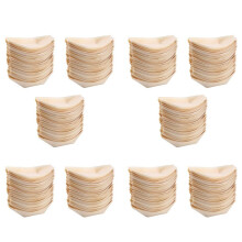 500X Finger Food - Bowls, "Boat" Biodegradable Wood 11 cm x 6.5 cm