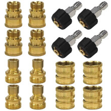 16Pcs Pressure Washer Adapter Set, Quick Disconnect Kit, M22 Swivel to 3/8 Inch Quick Connect, 3/4 Inch to Quick Release