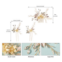 Glitter U-Shape Hairpin, Non-Slip Hair Comb for Women